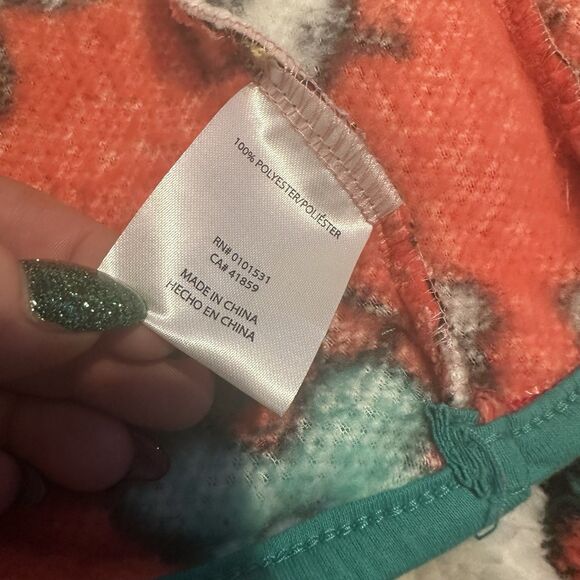 Hello Kitty Printed Fleece Christmas Sweater Jacket Size XL Sherpa Zip Up - Picture 7 of 9